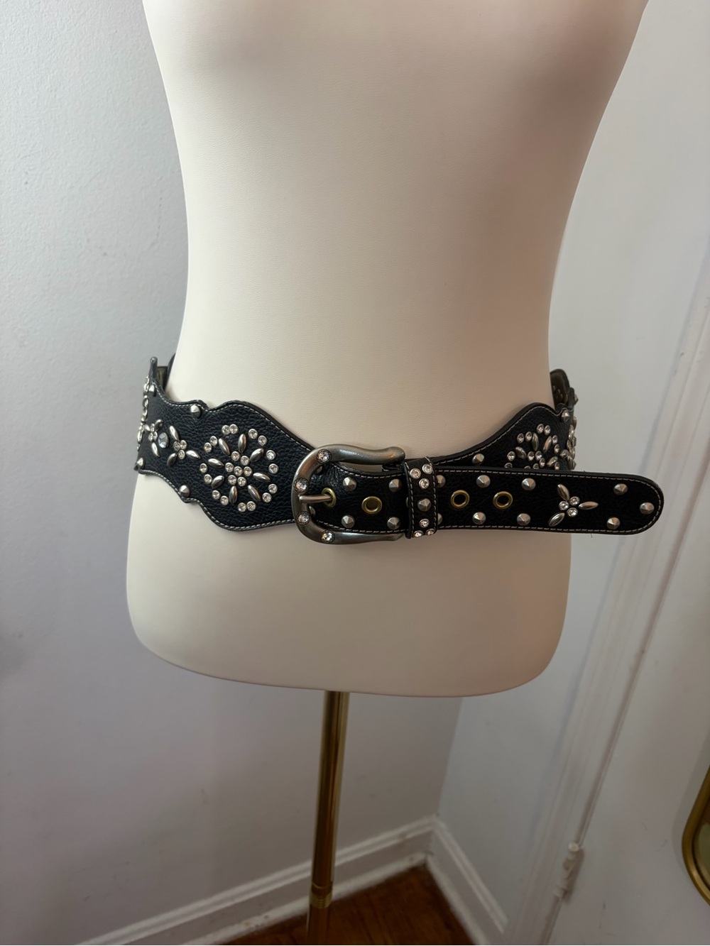 KathyVanZeeland Crystal Stud Beaded Biker Bohemian Festival